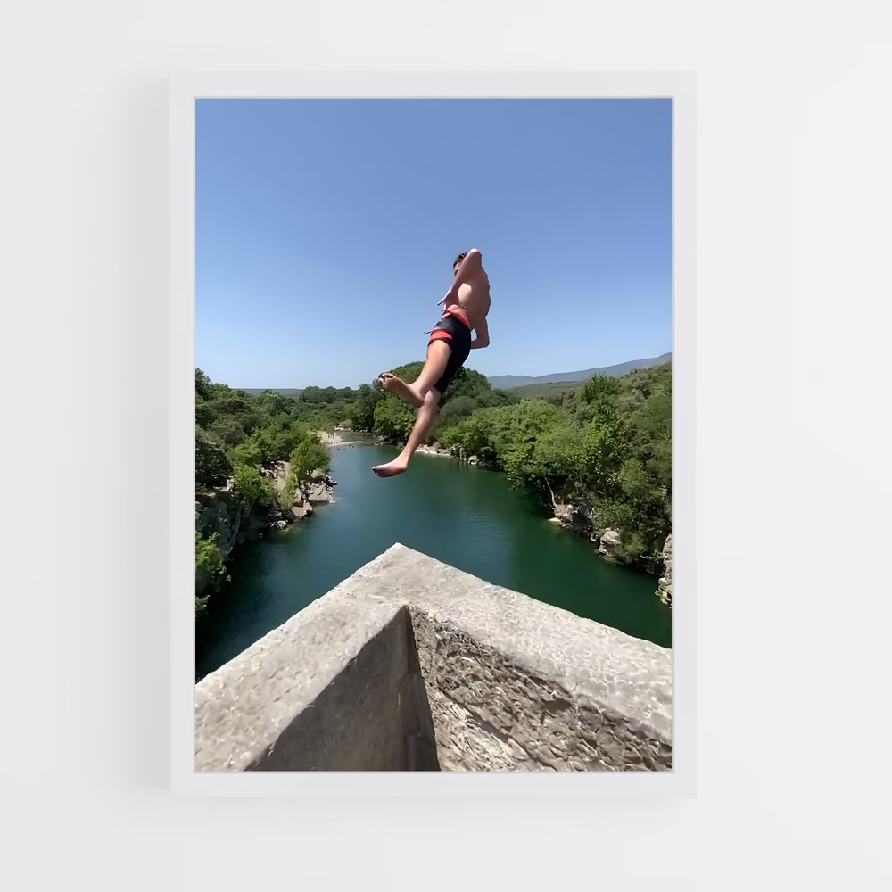 Poster Cliff diving oser – affiche Plongeon de falaise (vue 3)